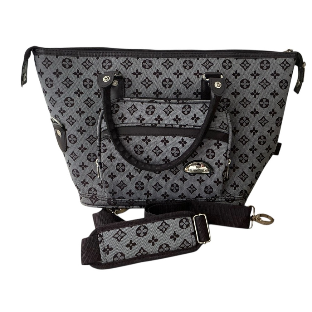 American Flyer Monogram Travel Tote Bag With Detachable Crossbody Strap